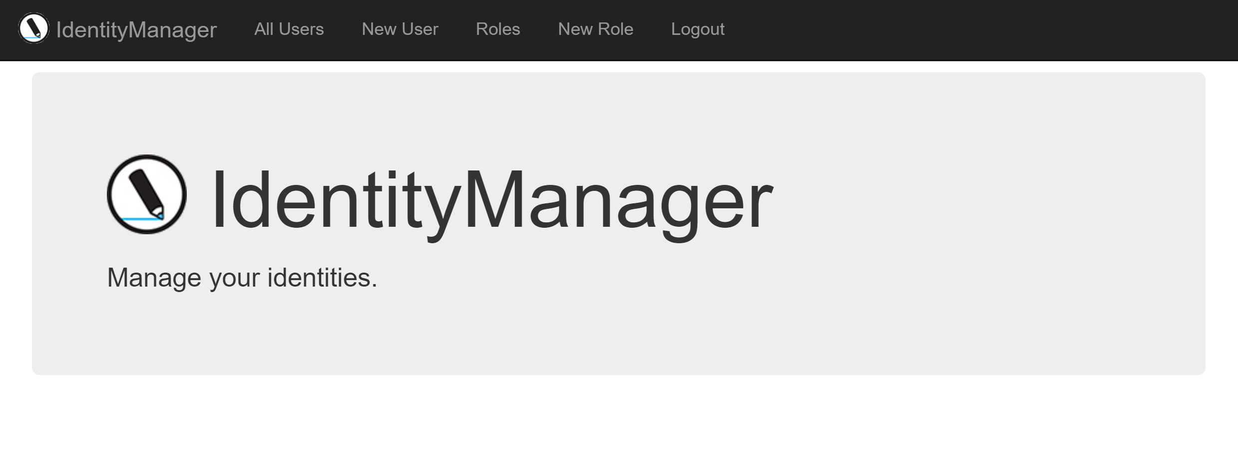 Identity Manager Splash Screen