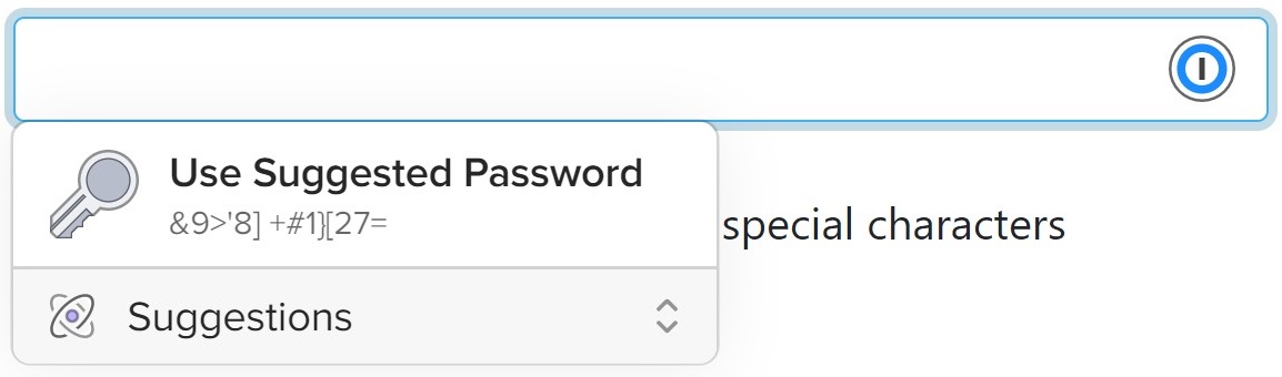 1Password X suggesting a password within the passwordrules policy