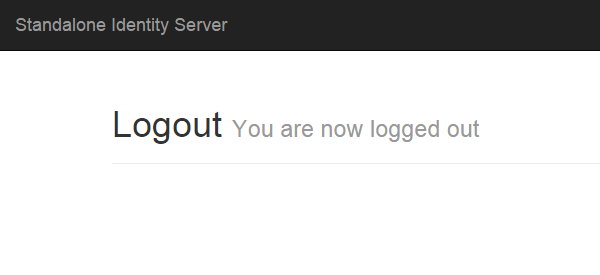 Identity Server Logout Screen